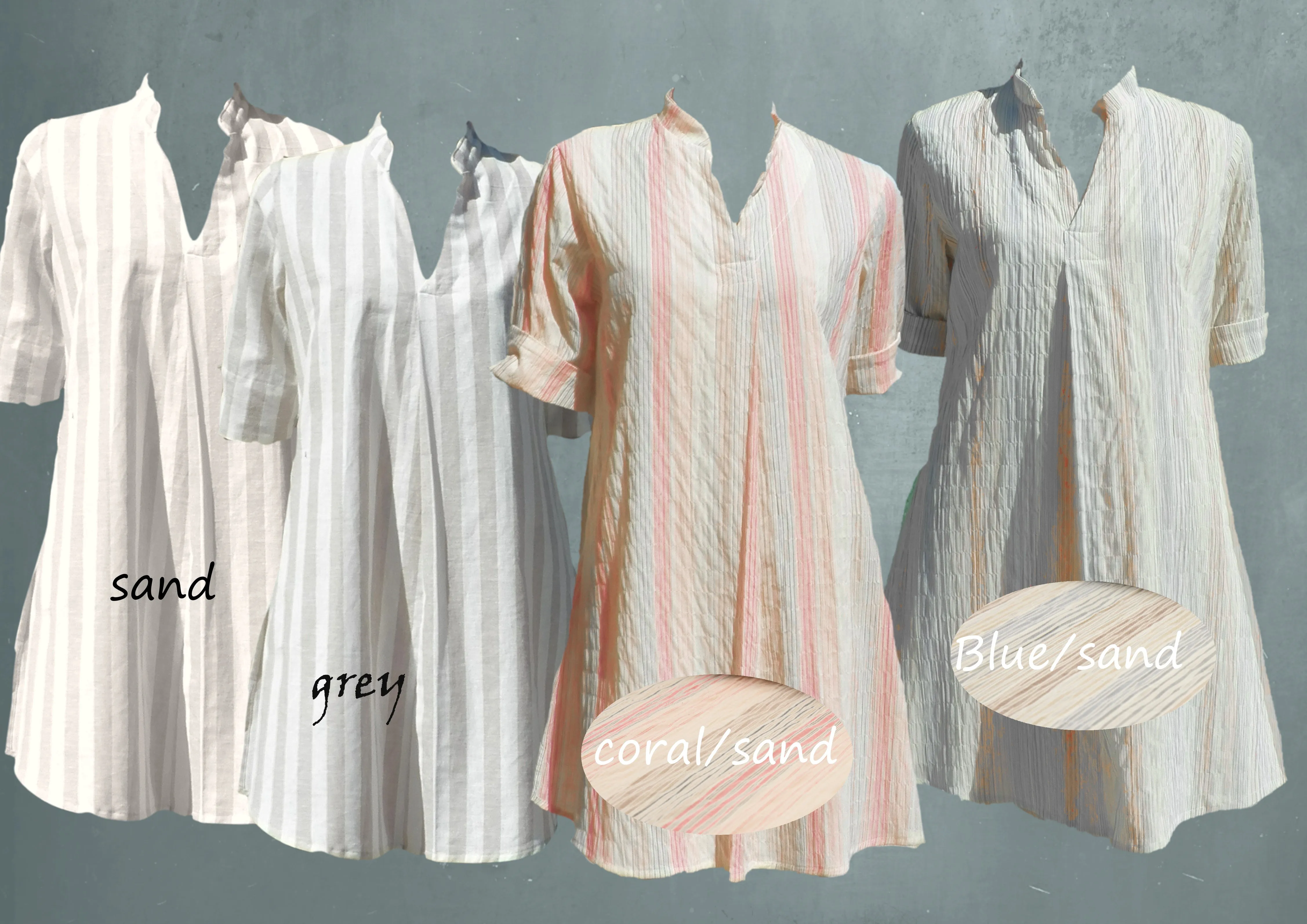 A-lijn blouse-jurk in streep dessin / striped A-line blouse-dress