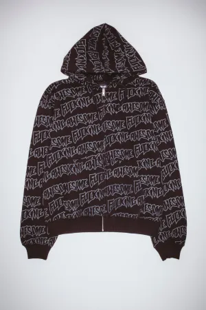 AOP STAMP ZIPPED HOODIE