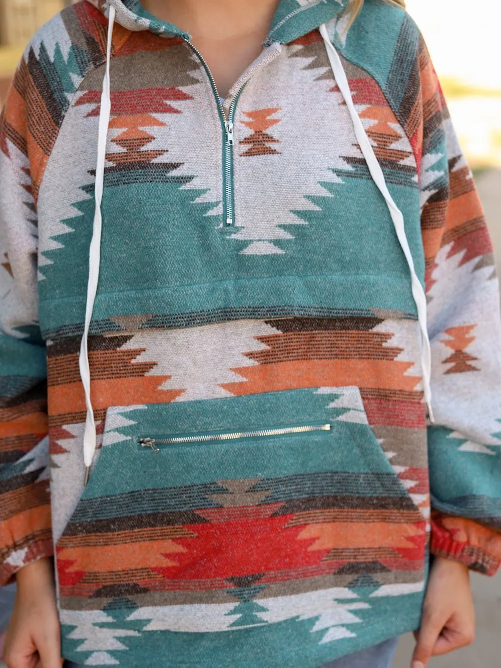 Aztec Dream Multicolor Hooded Zip-Up Hoodie