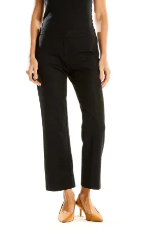 Black Cropped Wide-Leg Trousers