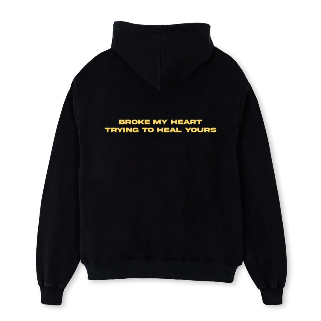 BMH Black Oversized Zipped Hoodie.