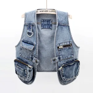 Boho Diva Denim Travel Vest