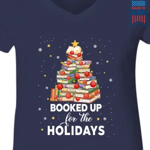 Booked Up For The Holidays Book Lover Gift Women's V-neck T-shirt TSVB244