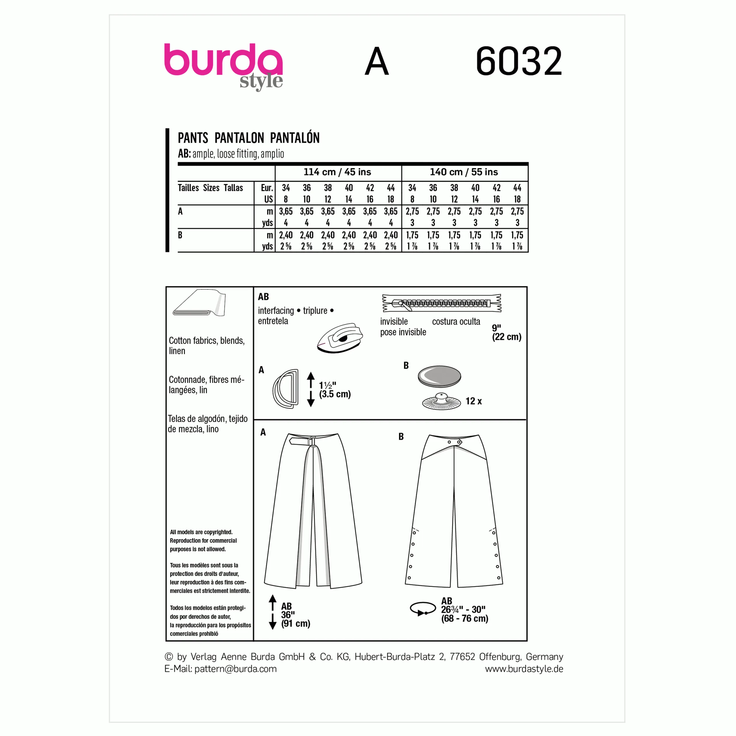 Burda Culottes 6032