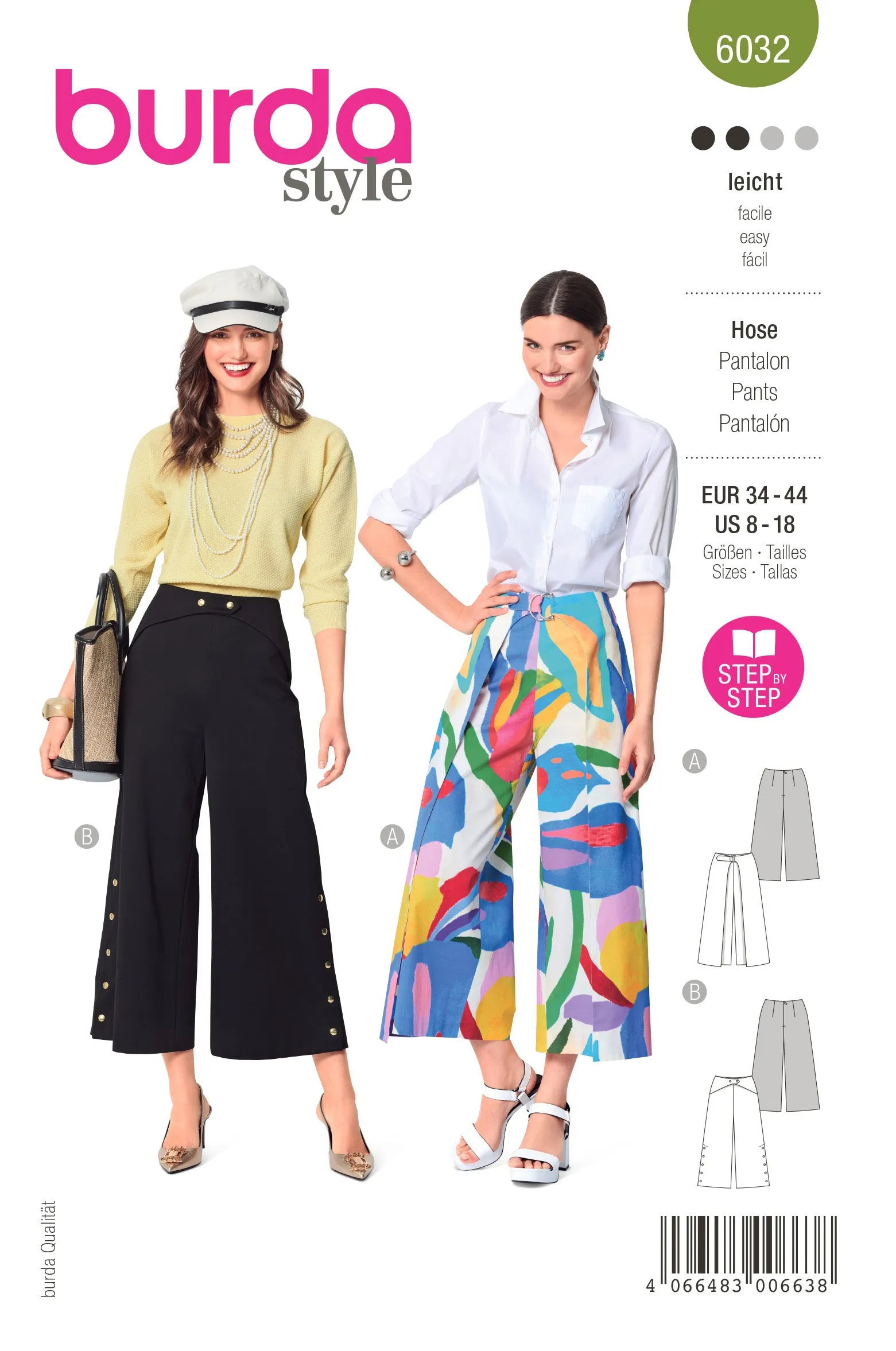 Burda Style Pattern 6032 Ladies Outerwear Trousers/Pants