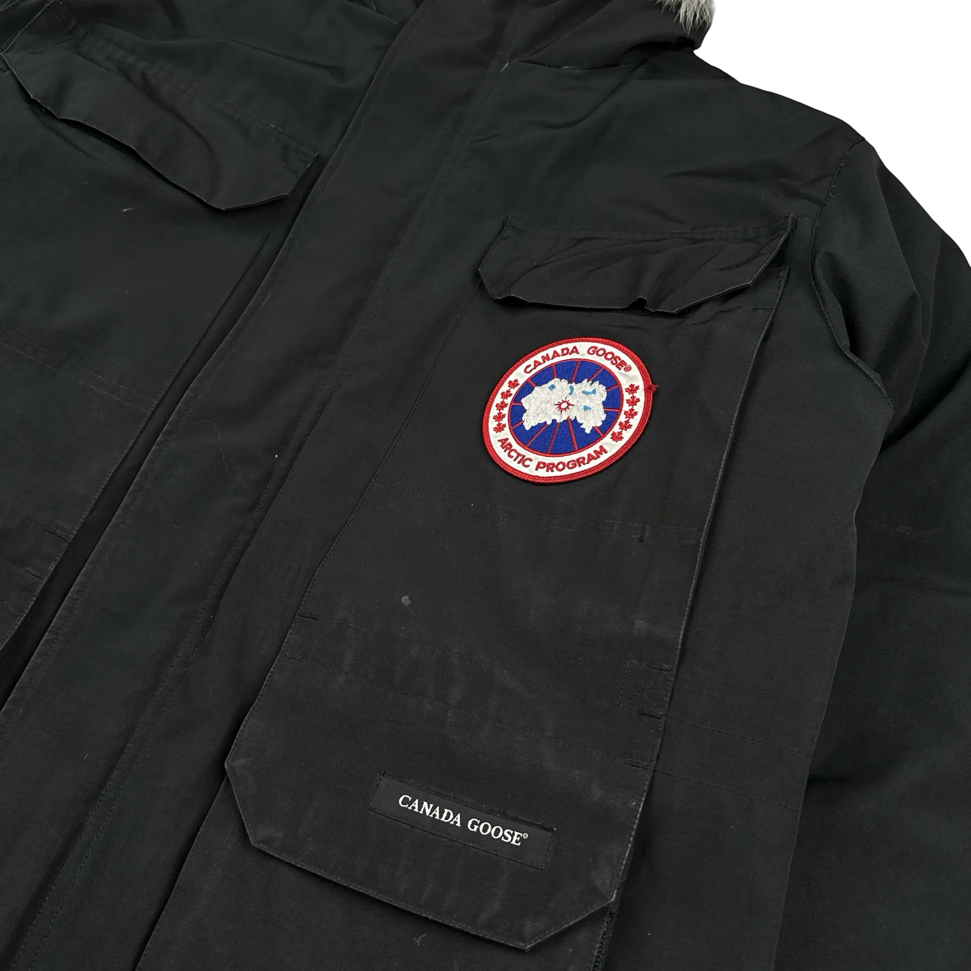 Canada Goose Black Premium Down Coyote Fur Hood Expedition Parka Jacket - Small