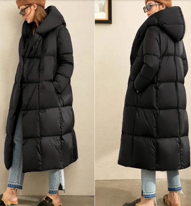 Cocoon Women Long Winter Puffer Coat Thick Coat Warm Down Coat 2661