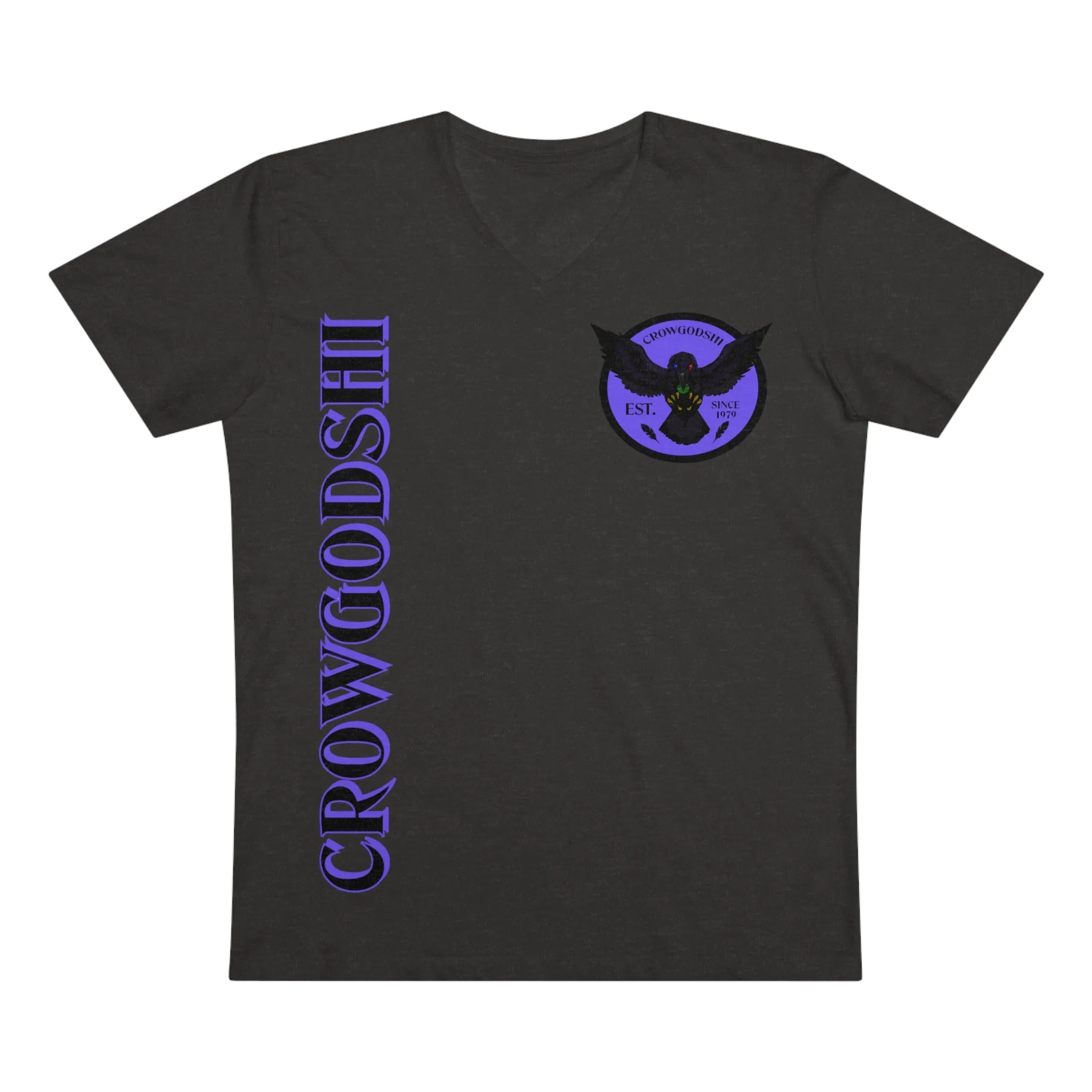 Crowgodshi Designer First Generation Men’s Presenter V-neck, PURPLE LOGO