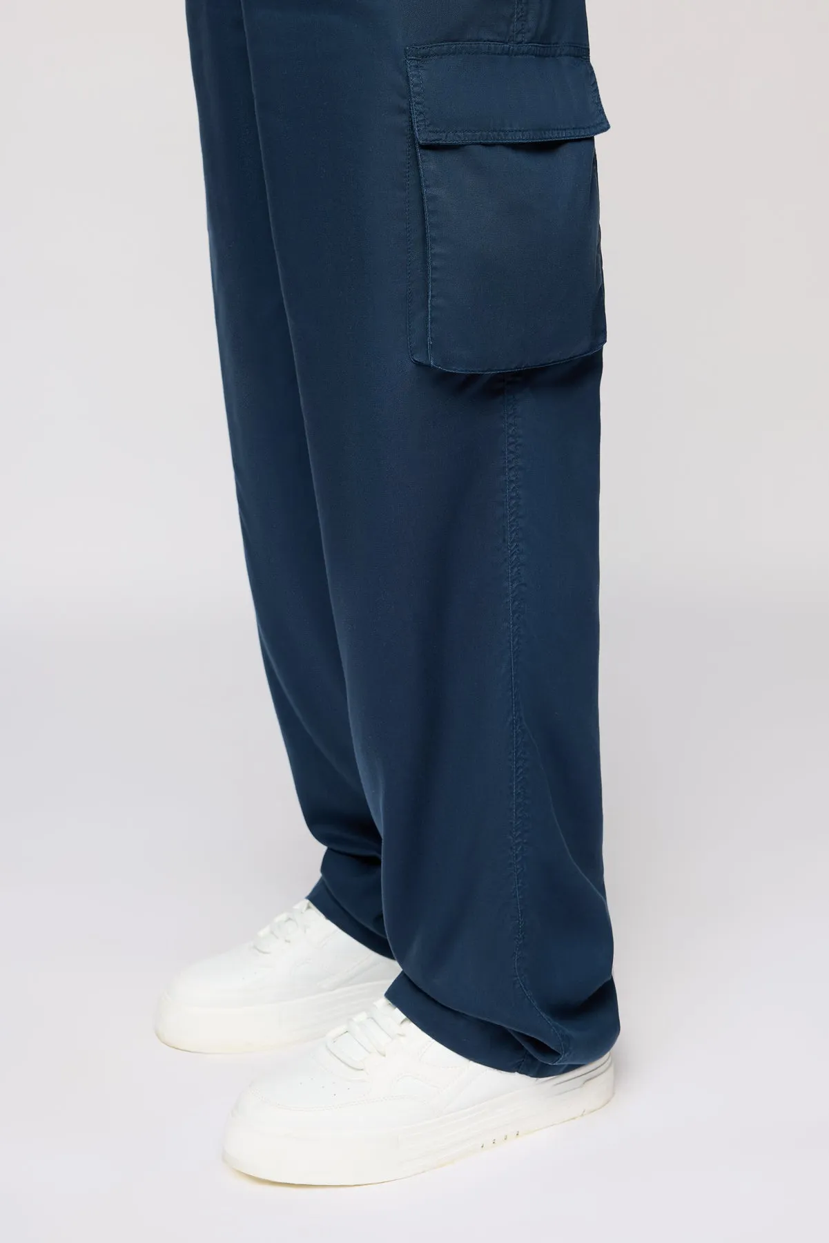 Deep Navy Men’s Cargo Korean Pants