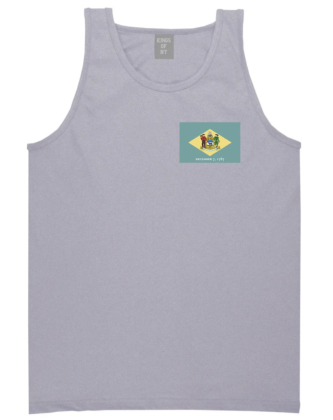 Delaware State Flag DE 1787 Chest Mens Tank Top T-Shirt