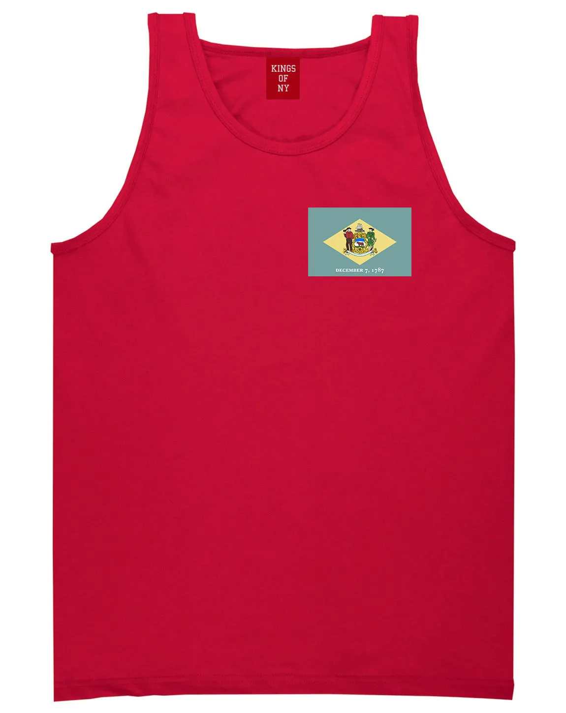 Delaware State Flag DE 1787 Chest Mens Tank Top T-Shirt