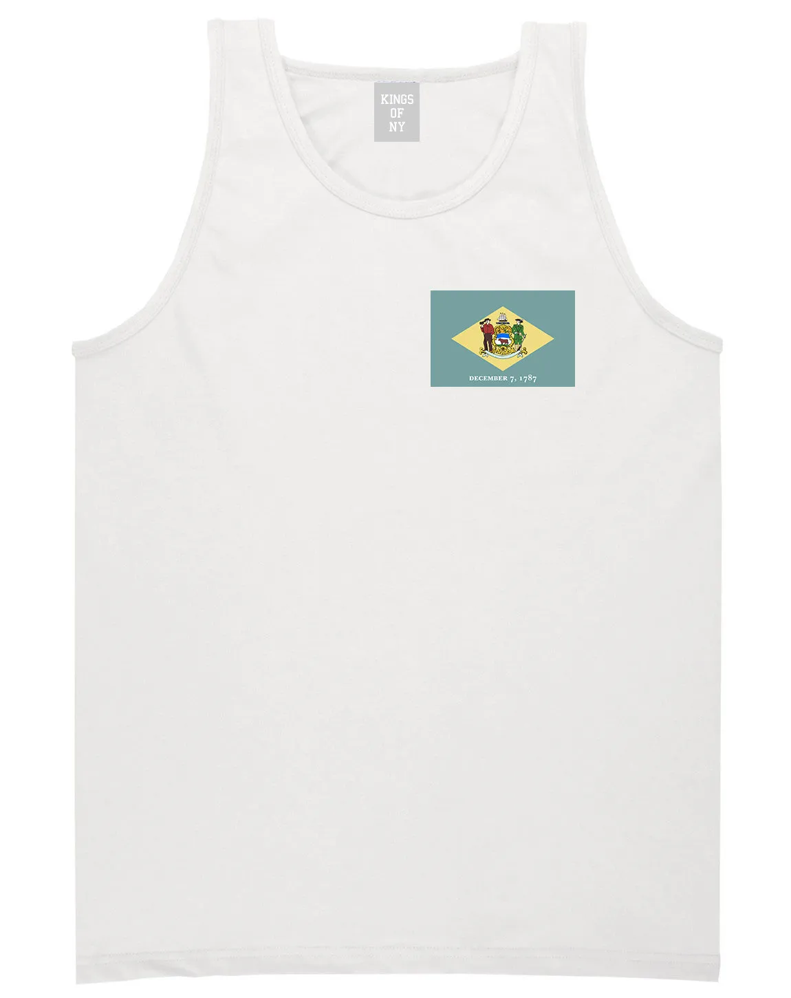 Delaware State Flag DE 1787 Chest Mens Tank Top T-Shirt