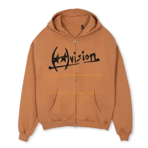 DIVISIONTWOJEYSB Camel Oversized Zipped Hoodie.