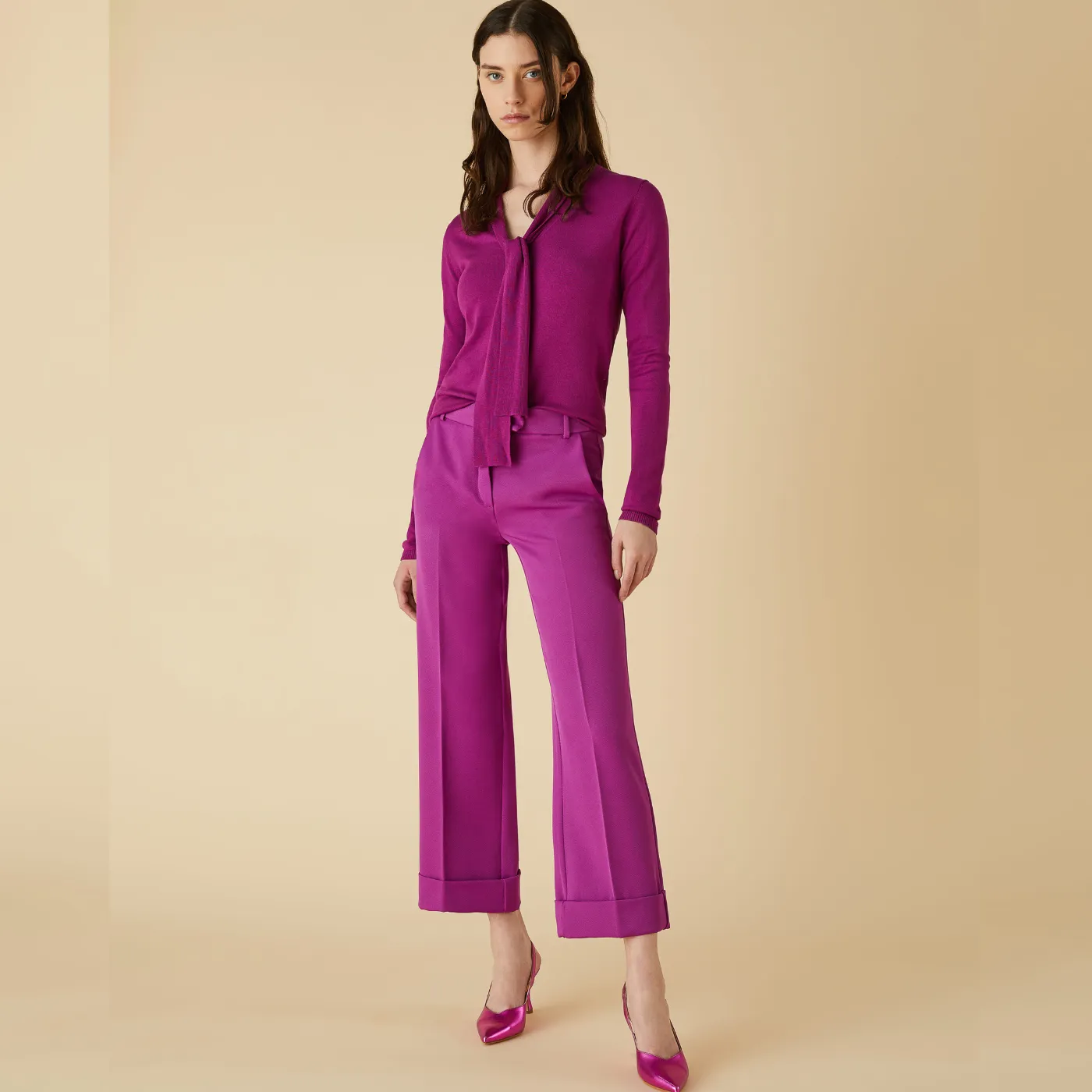 Emme Marella Babila Trouser | Magenta