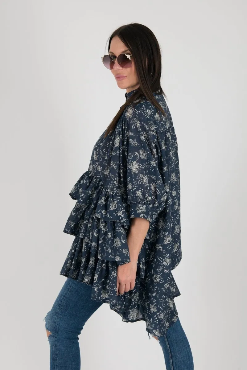 Flounces Loose Summer Shirt NOOR