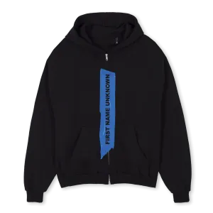 FNUTAPE Black Oversized Zipped Hoodie.