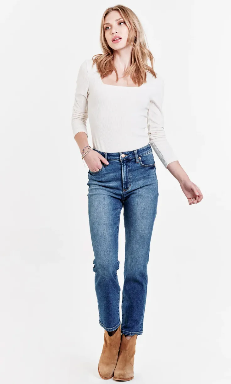 Frankie Super High Rise Cropped Straight Jean