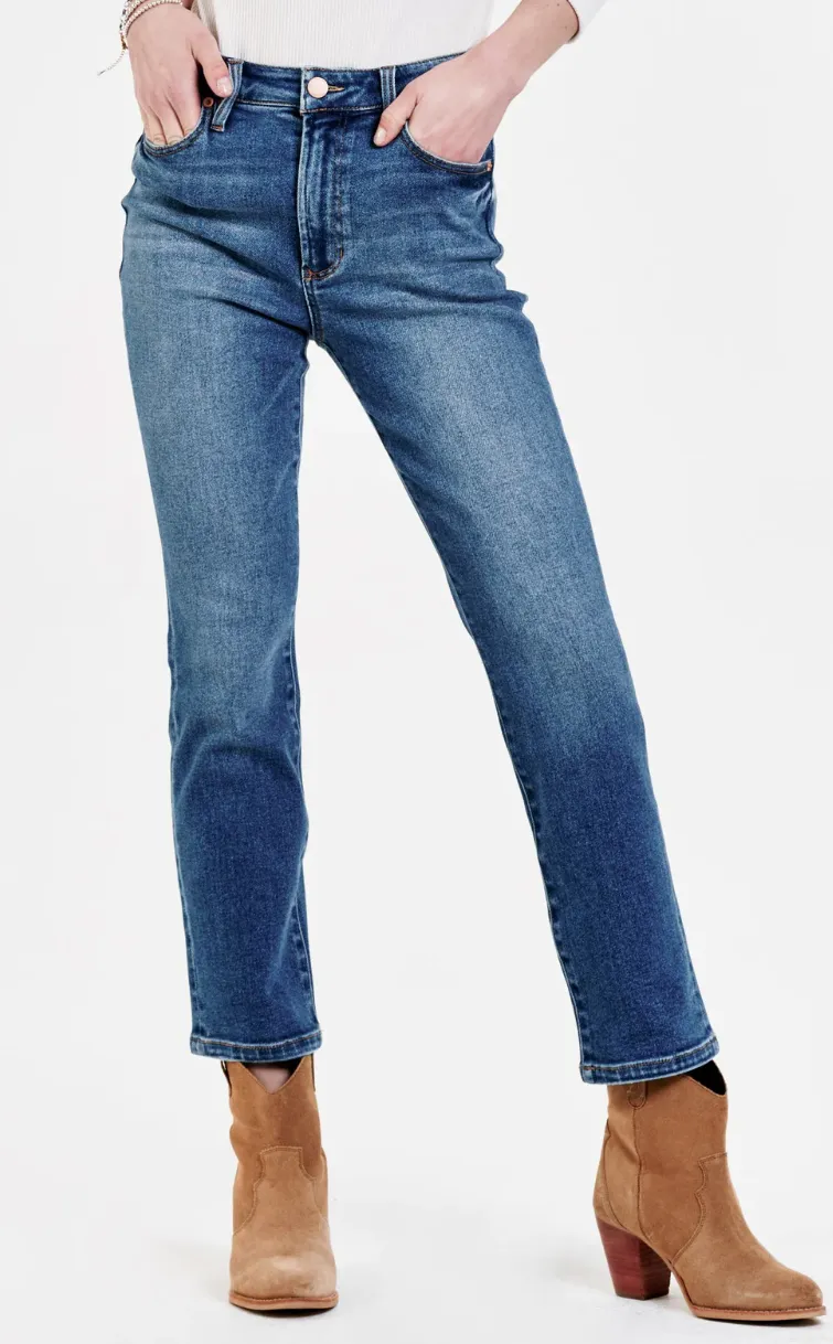 Frankie Super High Rise Cropped Straight Jean