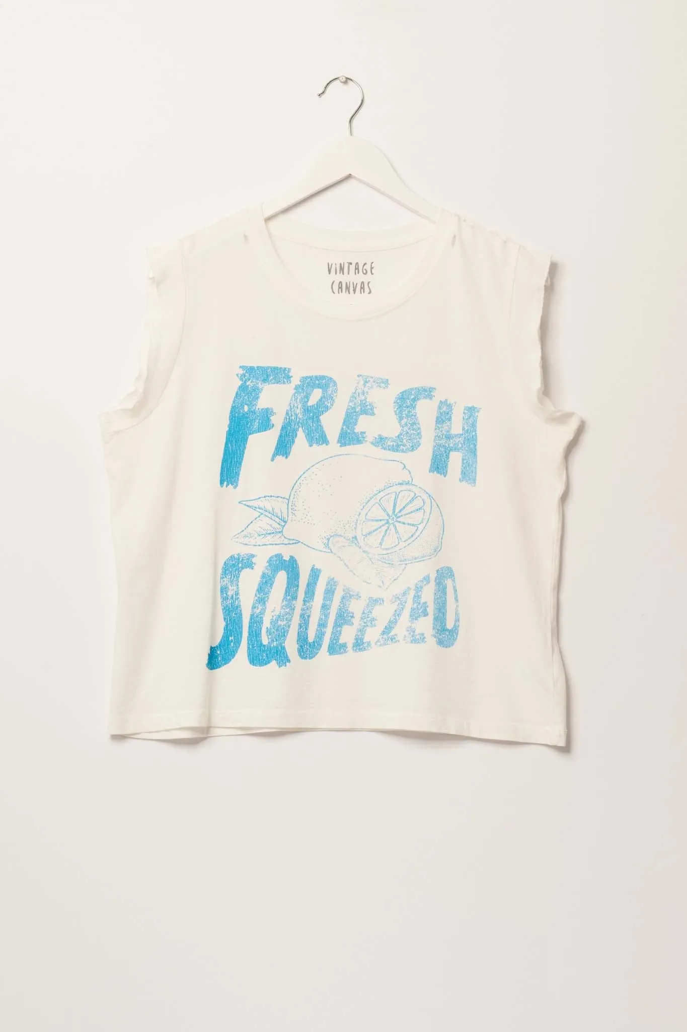 Fresh Squeezed Vintage-Print Sleeveless Graphic Tee