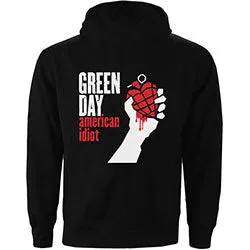 Green Day Ladies Zipped Hoodie: American Idiot (Back Print)