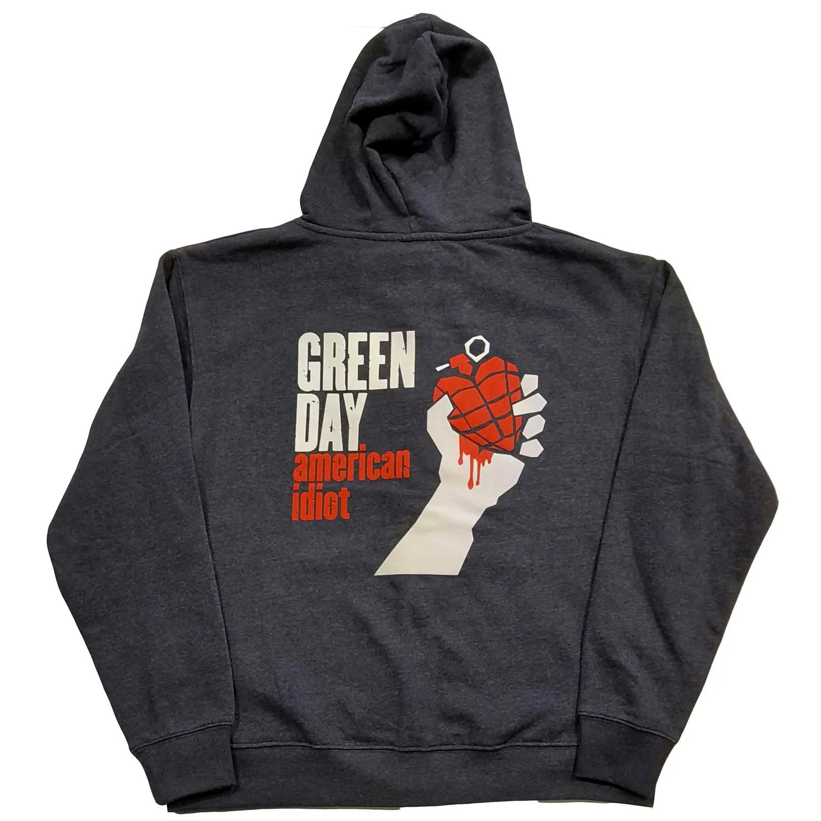 Green Day Unisex Zipped Hoodie: American Idiot (Back Print)