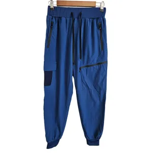 Heathyoga Womens Sz M Jogger Athletic Pants Bright Blue Cargo