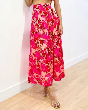 Heloise Maxi Skirt - Pink Floral