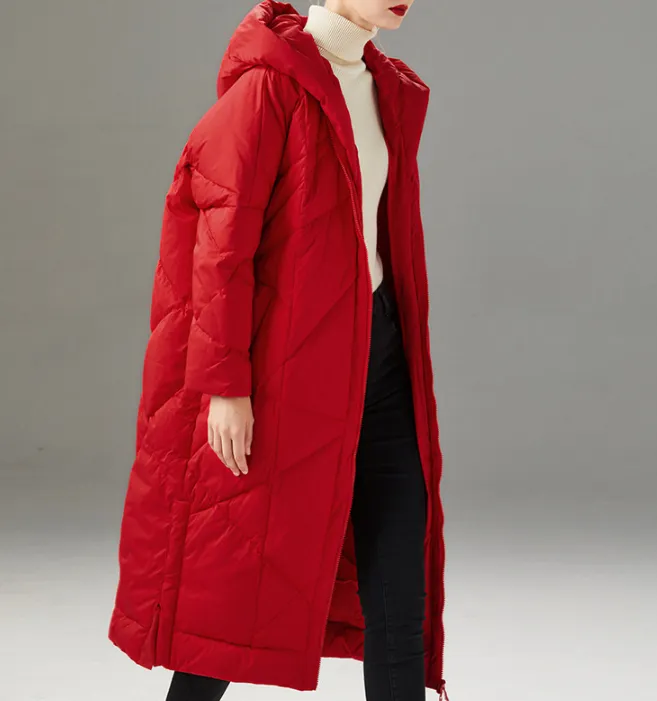 Hooded Women Puffer Coat Loose Winter Jacket Winter Women Down Coat 87708