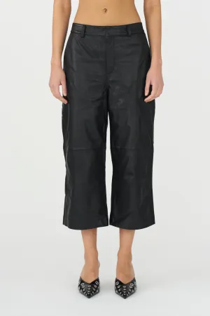 IVY-Augusta French Leather Culotte - Black