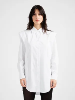 KEISD white wide shoulders shirt