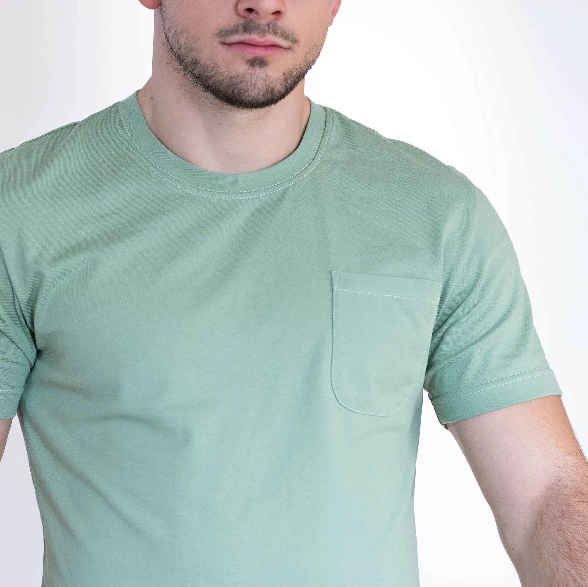 LAKEFOREST 100% Organic Cotton Luxury Pocket T-Shirt (No Latex, 100% Biodegradable OC Thread Option) (Unisex)