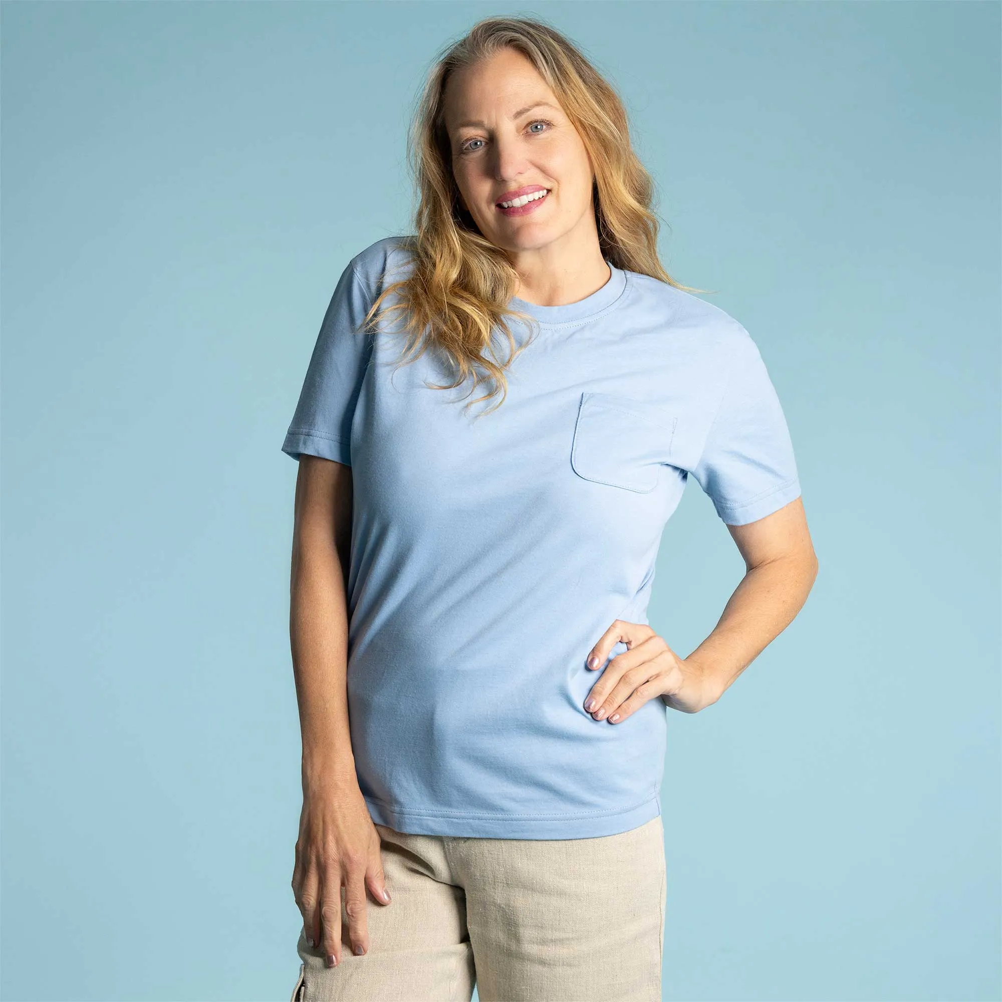 LAKEFOREST 100% Organic Cotton Luxury Pocket T-Shirt (No Latex, 100% Biodegradable OC Thread Option) (Unisex)