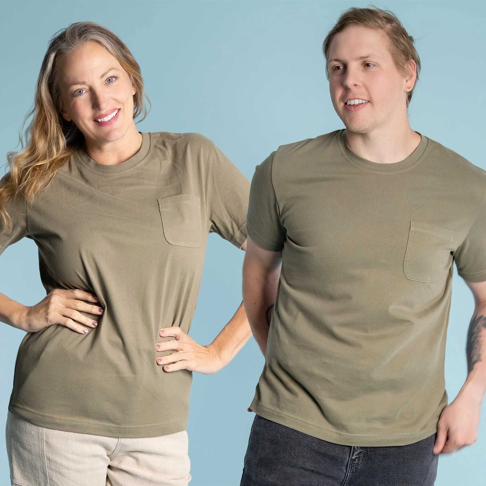 LAKEFOREST 100% Organic Cotton Luxury Pocket T-Shirt (No Latex, 100% Biodegradable OC Thread Option) (Unisex)