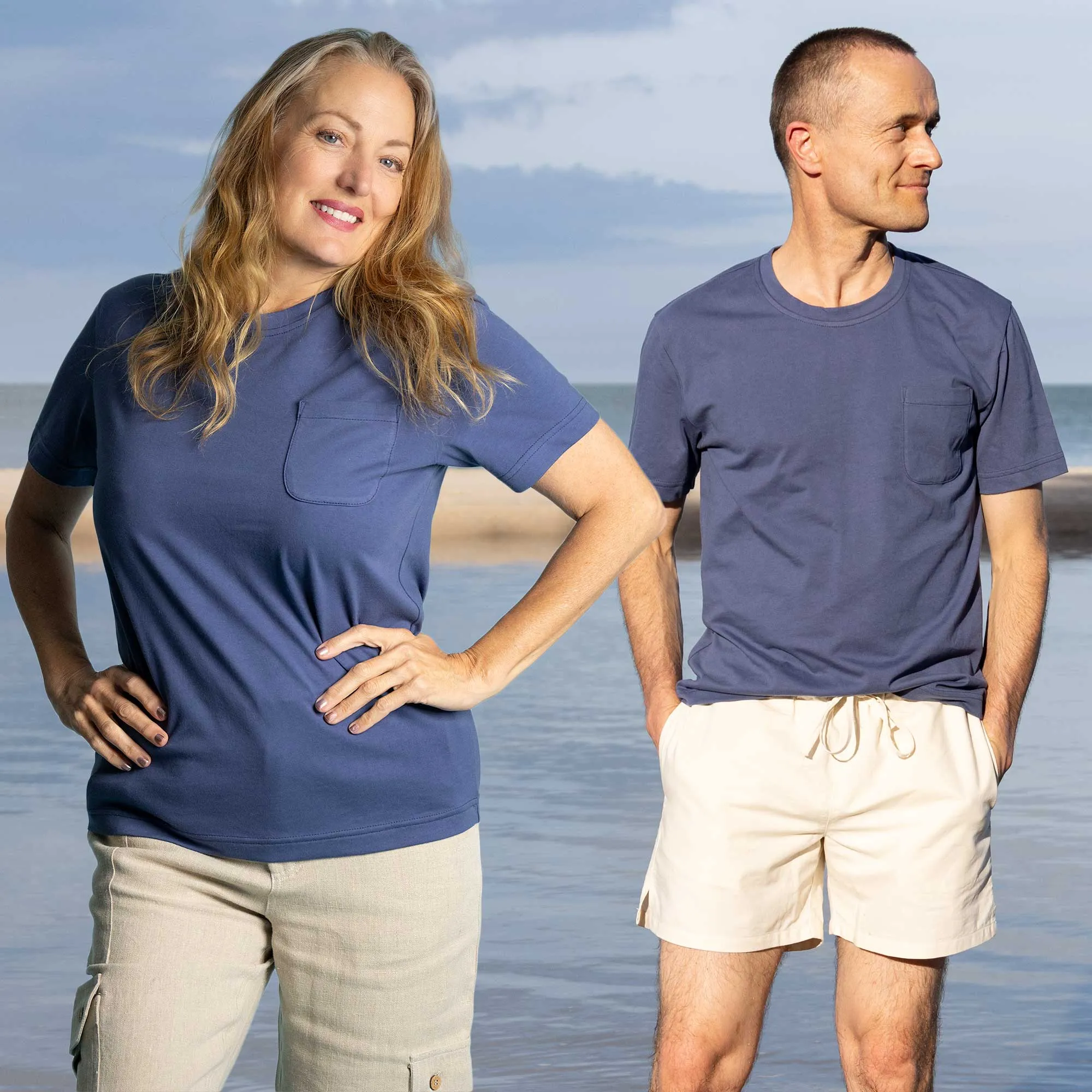 LAKEFOREST 100% Organic Cotton Luxury Pocket T-Shirt (No Latex, 100% Biodegradable OC Thread Option) (Unisex)