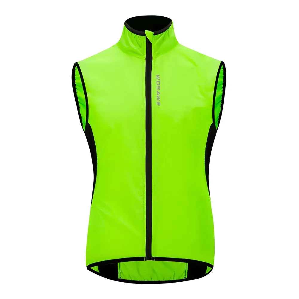 Lightweight Cycling Vest Men Women Reflective Windproof MTB Bike Windbreaker Mesh Back Running Gilet Wind Vest Jacket