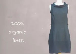 linnen tuniek-jurk met boothals / linen boat-neck tunic-dress