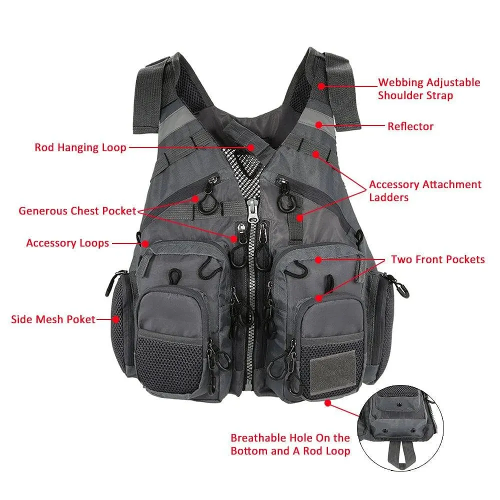 Lixada Adult Life Jacket Vest Safety Jacket Outdoor Survival Fishing Life Vest Jacket Swimming Hunting Vest Swimwear for Fishing