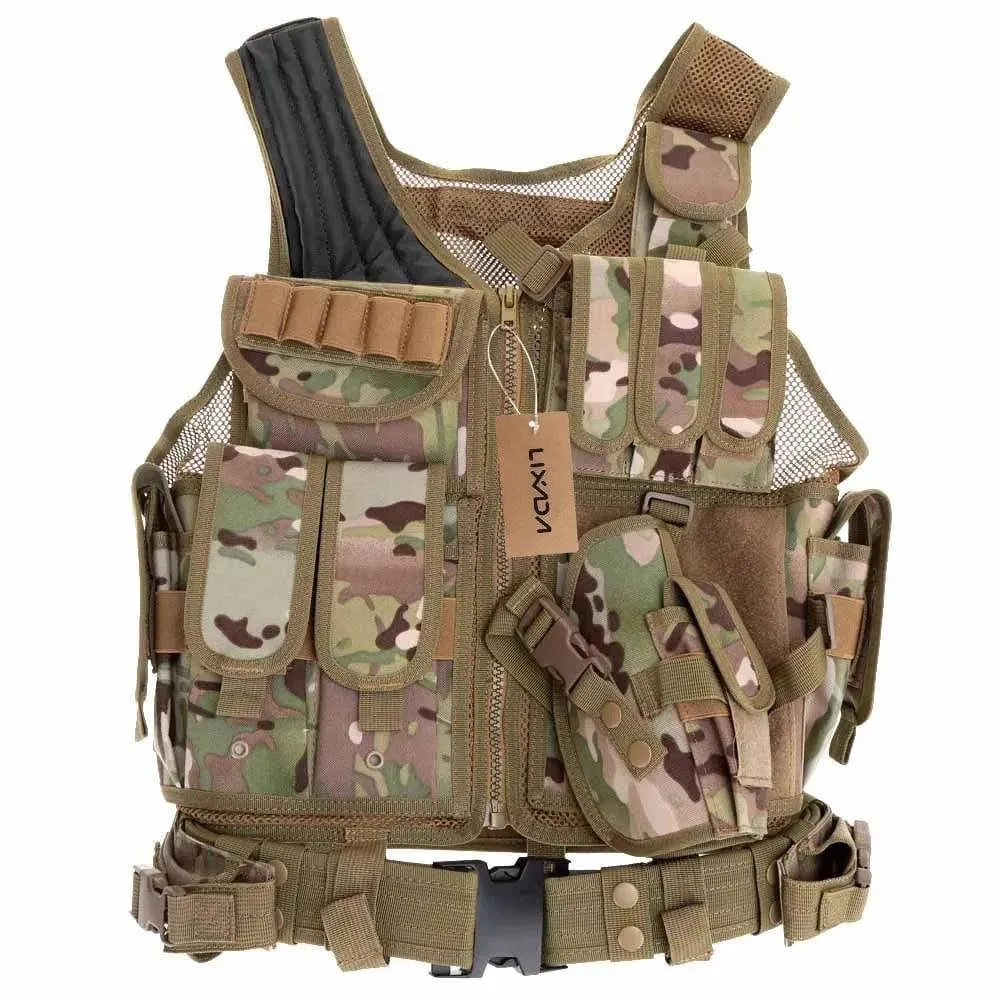 Lixada Tactical Vest Men Hunting Vest Tactical Military Vest Camouflage Vest Body Molle Armor Outdoor Jungle Equipment 5 Color