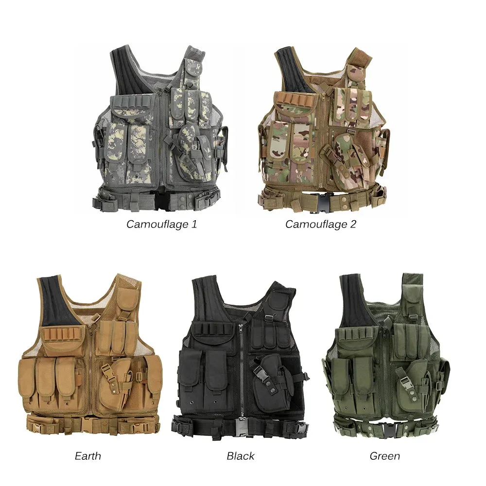 Lixada Tactical Vest Men Hunting Vest Tactical Military Vest Camouflage Vest Body Molle Armor Outdoor Jungle Equipment 5 Color