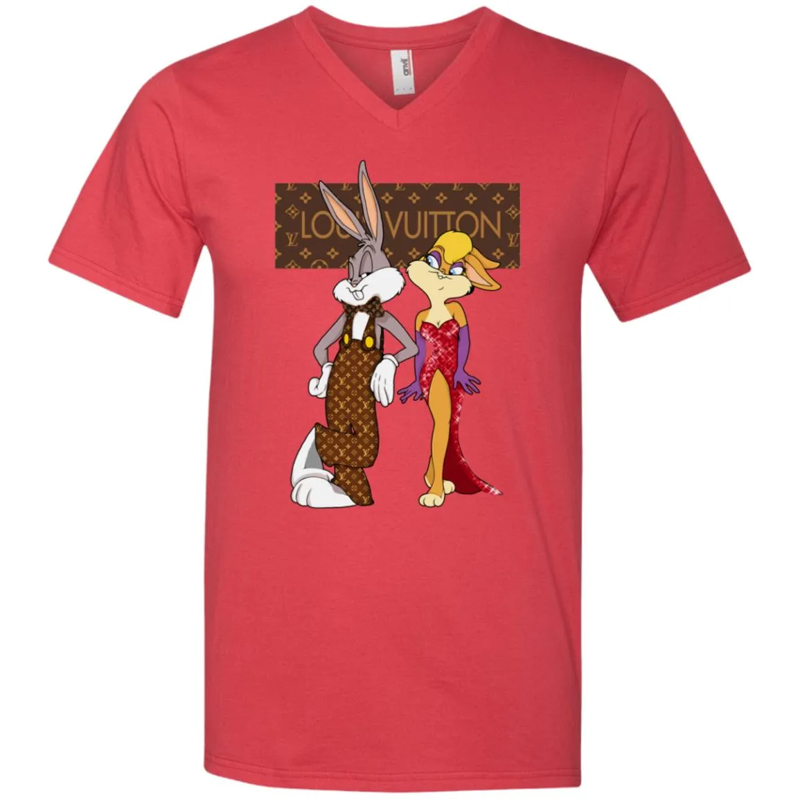 Louis Vuitton Rabbit Love Family T-shirt Men V-Neck T-Shirt