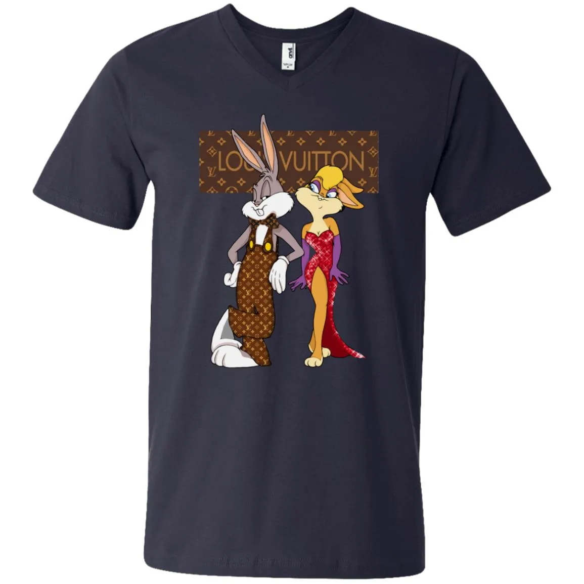 Louis Vuitton Rabbit Love Family T-shirt Men V-Neck T-Shirt