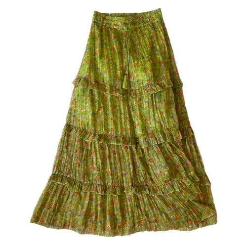 Lurex chiffon tiered skirt