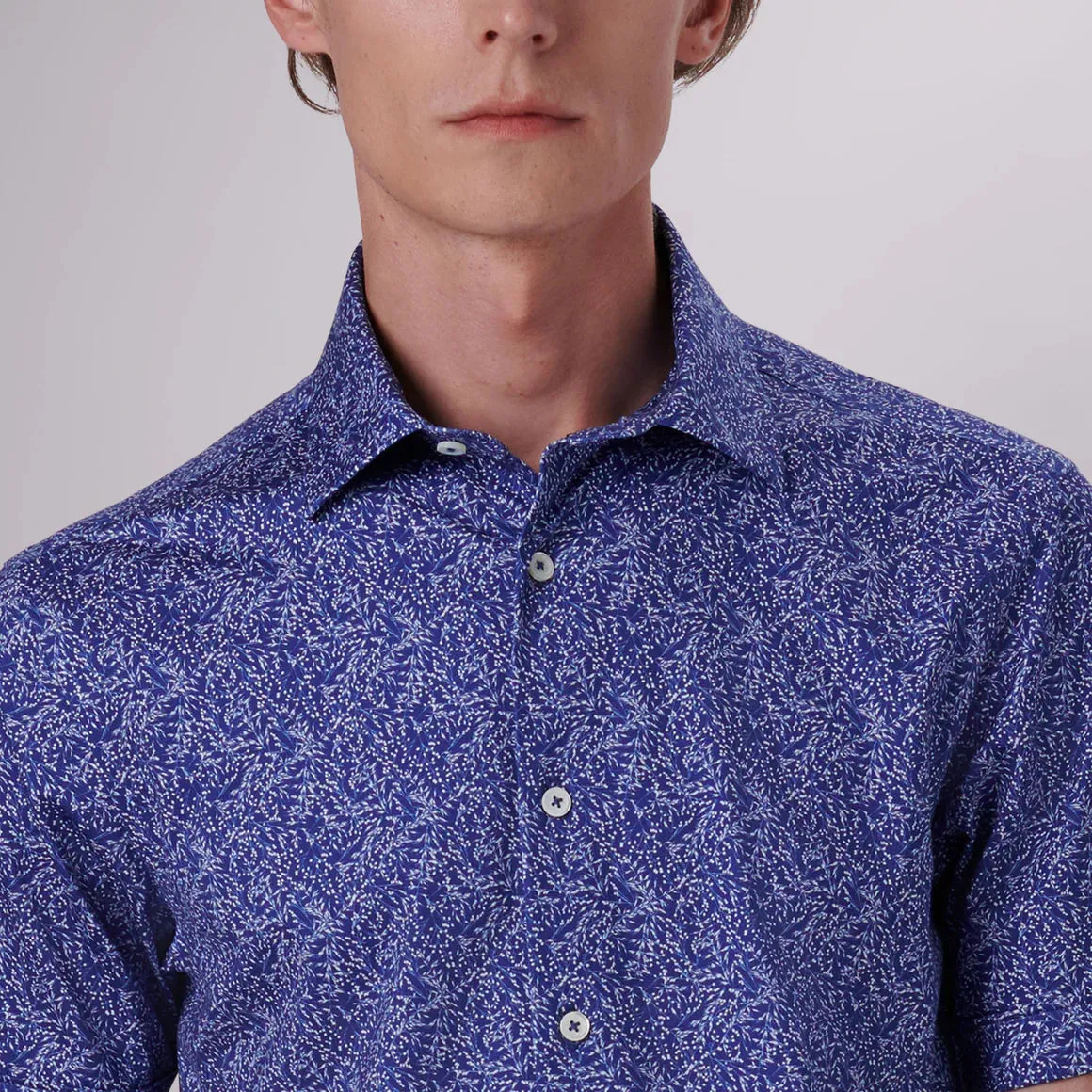 Men's Bugatchi | Miles Floral Print  OoohCotton® | Navy