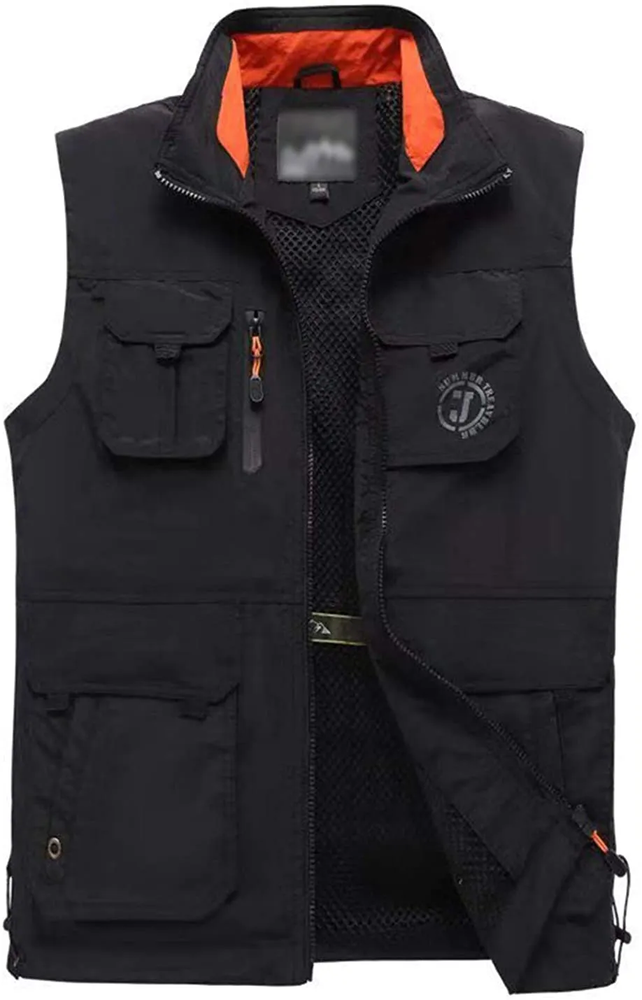 Men's Med Khaki Outdoor Vest Sleeveless Jacket Multi Pockets