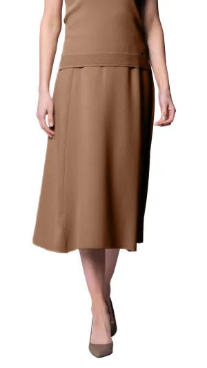 Natalie A-Line Midi Skirt; Mocha