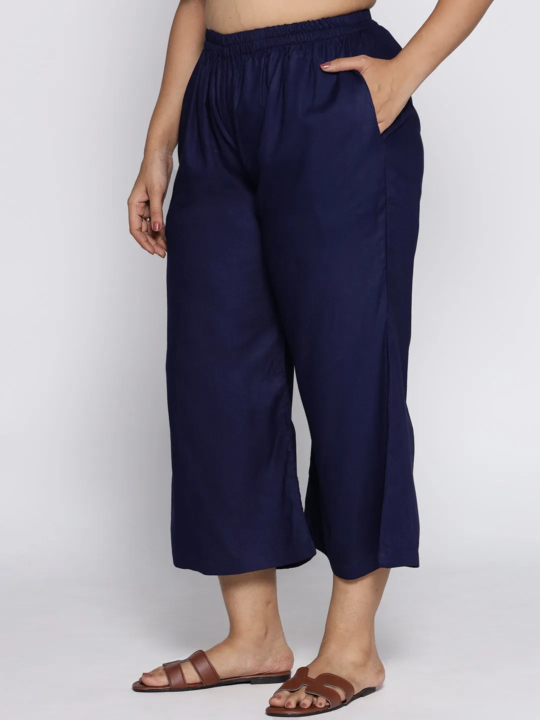 Navy Rayon Culottes