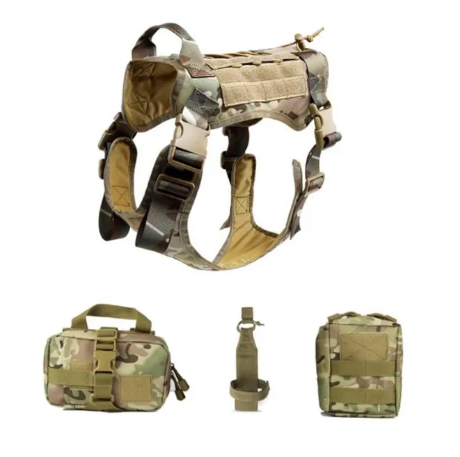 Outdoor Training Tactical Dog Vest Rope Rescue Accessory Kit