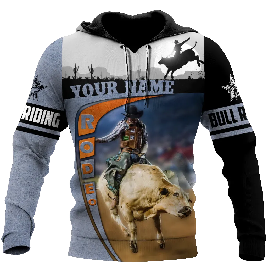 Personalized Name Bull Riding Unisex Hoodies Desert, Bull Hoodie, Riding Hoodie