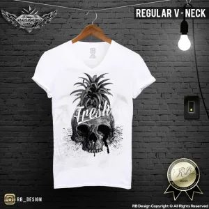 Pineapple Skull Men's  T-shirt Summer Fresh Slogan Tank Top MD486