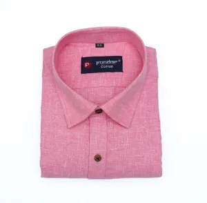 Punekar Cotton Light Pink Color Cotton Linen Formal Shirt for Men's.